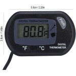 01 02 015 Thermomètre pour Aquarium thermomètre à Eau pour Terrarium Grand écran Transparent Robuste et Durable pour AquariumLe Noir