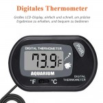Mesee Thermomètre numérique LCD pour aquarium Thermomètre hygromètre Thermomètre à eau pour aquarium Température avec ventouse et sonde