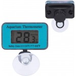 Okuyonic Thermomètre d'aquarium opération Simple Conception Simple Surveillance compacte en Temps réel écran LCD étanche Compteur de température de l'eau pour Aquarium