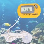 Sazao Thermomètre d'aquarium contrôle numérique du thermomètre à Eau Aquarium pour Aquarium Jaune