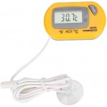 Thermomètre d'aquarium contrôleur de thermomètre à eau thermomètre à eau à capteur LCD pour étang à poissons d'aquarium jaune