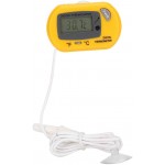 Thermomètre d'aquarium contrôleur de thermomètre à eau thermomètre à eau à capteur LCD pour étang à poissons d'aquarium jaune