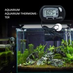 Triamisus Thermomètre d'aquarium thermomètre d'eau d'aquarium en Plastique contrôleur de capteur d'écran LCD numérique Filaire Accessoires de réservoir de Poissons 1 pièce Noir