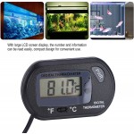 Veloraa Thermomètre d'aquarium numérique LCD Grand thermomètre de Terrarium d'eau à écran Clair pour AquariumLe Noir