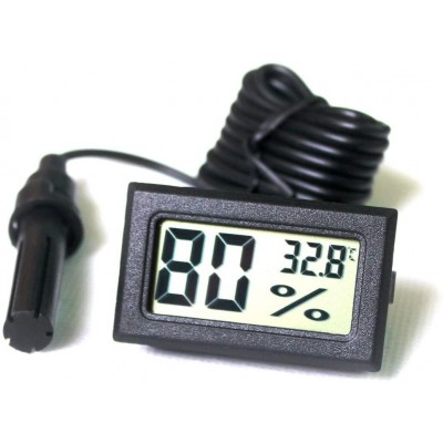 Ytian LCD Tuner Numérique Intégré Thermomètre Hygromètre avec Sonde Externe pour Couveuse Aquarium Volaille Reptile Noir