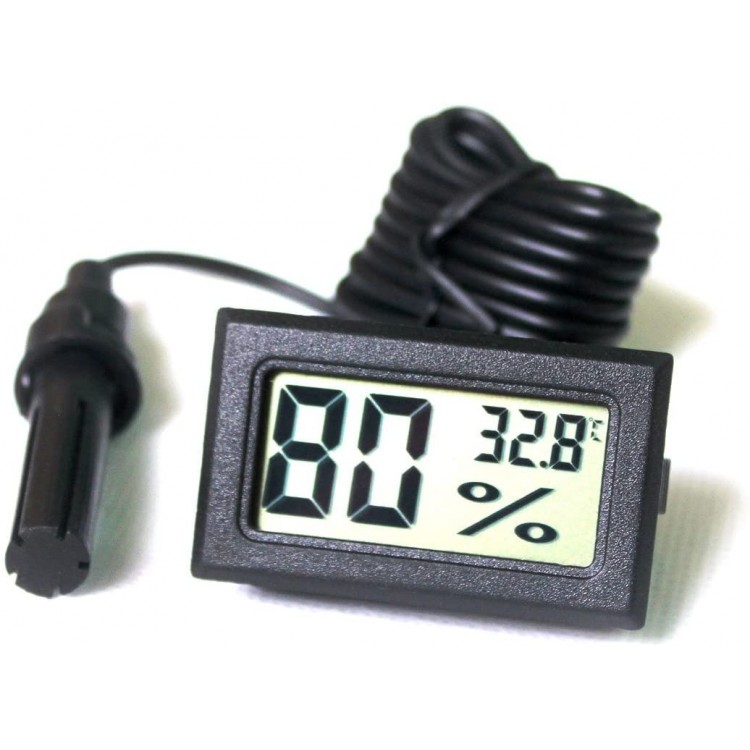 Ytian LCD Tuner Numérique Intégré Thermomètre Hygromètre avec Sonde Externe pour Couveuse Aquarium Volaille Reptile Noir