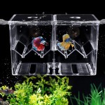 WEAVERBIRD Incubateur de poisson en acrylique Boîte d'isolement pour aquarium et paon avec 2 tétines et crochets Incubateur spatulant Accessoires pour aquarium