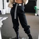 Femme Taille Haute Trousers Jeans Cargo Pantalon Hip Hop Trousers Pantalon Jogging Pantalon Danse Jogging Pantalon Trousers