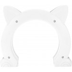 Porte pour chat conception sans barrière intérieure en forme de tête de chat en plastique porte de passage pour chat avec motif en arête de poisson pour chatblanche