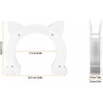 Porte pour chat conception sans barrière intérieure en forme de tête de chat en plastique porte de passage pour chat avec motif en arête de poisson pour chatblanche