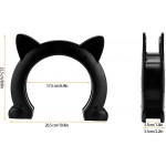 Porte pour chat porte de passage pour chat Conception durable sans barrière Tête de chat résistante à l'usure en forme pour les portes de maison de toute taillele noir