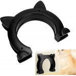 Porte pour chat porte de passage pour chat résistant à l'usure en forme de tête de chat sans barrière de conception sans bavure pour les portes de maison de toute taillele noir