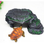 OMEM Niche d'élevage pour reptiles Abri terrarium Décoration d'habitat Rampe pour tortue Plateforme pour humidifier les cachettes