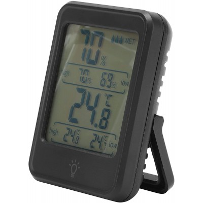 Hygromètre numérique -20℃-70℃ Affichage LCD Thermomètre d'ambiance rétro-éclairé pratique pour les lieux de contrôle de la température pour la maisonMC41 black with backlight