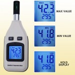 KEDUODUO Thermomètre numérique de Poche et testeur d'hygromètre Thermomètre de rétroéclairage LCD Thermomètre et hygromètre adapté à la Maison Laboratoire Entrepôt