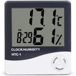 Thermomètre numérique d'humidité de mètre d'humidité de la température d'affichage à Cristaux liquides de pièce d'intérieur d'affichage à Cristaux liquides de Station météorologique de réveil HTC-1