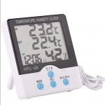 Thermomètre numérique Hygromètre Thermo-hygromètre Réveil Color : White