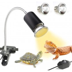NANEEZOO Lampe chauffante pour tortues terrarium 25 W lampe chauffante UV avec clip E27 lampe chauffante pour aquarium animaux – pour tortue lézard araignée