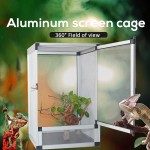 Cage d'alimentation pour Écran D'habitat De Reptiles 20X20X30cm Boîte À Insectes Cage en Maille D'élevage en Aluminium pour Reptiles Et Amphibiens Color : Black
