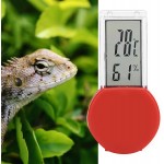 FEYV Thermomètre hygromètre Thermomètre pour Reptiles Accessoires de réservoir de Dragon Barbu pour l'animalerie à Domicile pour Les lézards et Autres Animaux d'escaladeRouge Transparence
