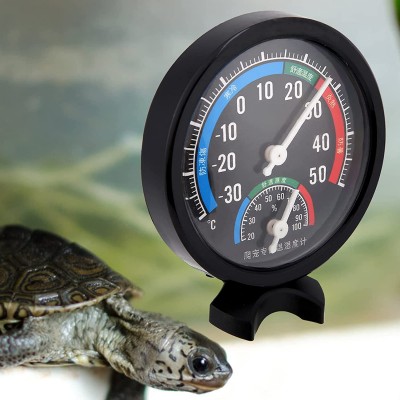 Thermomètre hygromètre pour reptiles thermomètre pour reptiles noir ABS de 3,9 pouces température des terrariums pour animaux de compagnie pour les hôpitaux et les animaleries