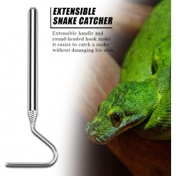 Pince à serpent attrape-serpent et crochet de serpent durable attrape-reptile en acier inoxydable pour reptile de serpent