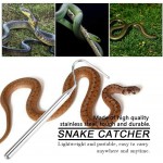 Soapow Attrape-serpent télescopique de poche pour reptiles Outil de sécurité en acier inoxydable