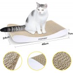 Aibuddy Griffoir à chats griffoir incurvé réversible en carton coussin en carton pour chats avec herbe à chat bio [44 x 25 x 7 cm construction et carton de qualité supérieure]
