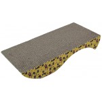 CROCI WAVY Griffoir pour chat Grattoir en carton ondulé Grattoir à chat avec herbe Format 50 cm