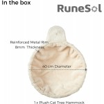 Hamac pour chat à utiliser avec Runesol au sol et au plafond perchoir beige recouvert de peluche siège style hamac pour arbre à chat cadre en métal très épais diamètre 40 cm