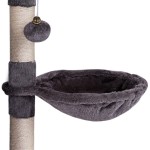 lionto Arbre à chat arbre à grimper griffoir pour chat hauteur 70 cm gris foncé