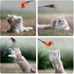 cobee Lot de 6 baguettes interactives de rechange pour chat avec plumes en fourrure et grelots