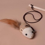 Jouet Bâton à Plume Artificiel avec souris pour Animaux Pet Chat