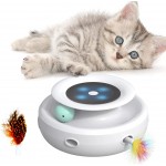 jouet chat Interactif 2 en 1 Robot Avec 2 plumes interchangeables Jouet électrique pour chat