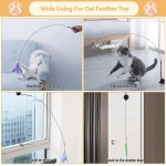 Jouet interactif pour chat avec ventouse jouet pour chat auto-occupation canne à pêche pour chat avec plumes et clochette jouet pour chat multicolore
