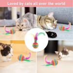 Molain Lot de 8 balles pour chat avec plume couleurs arc-en-ciel pour chaton interactif pour intérieur ou extérieur
