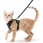 Gtytrxi Harnais pour chat avec laisse pour la marche harnais réglable doux et léger confortable sans danger anti-fuite facile à contrôler respirant